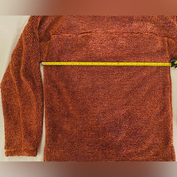 True Grit Men's Luxe Ultra Soft Fleece Mini Stripe 1/4 Zip Pullover XS Rust - Picture 7 of 9